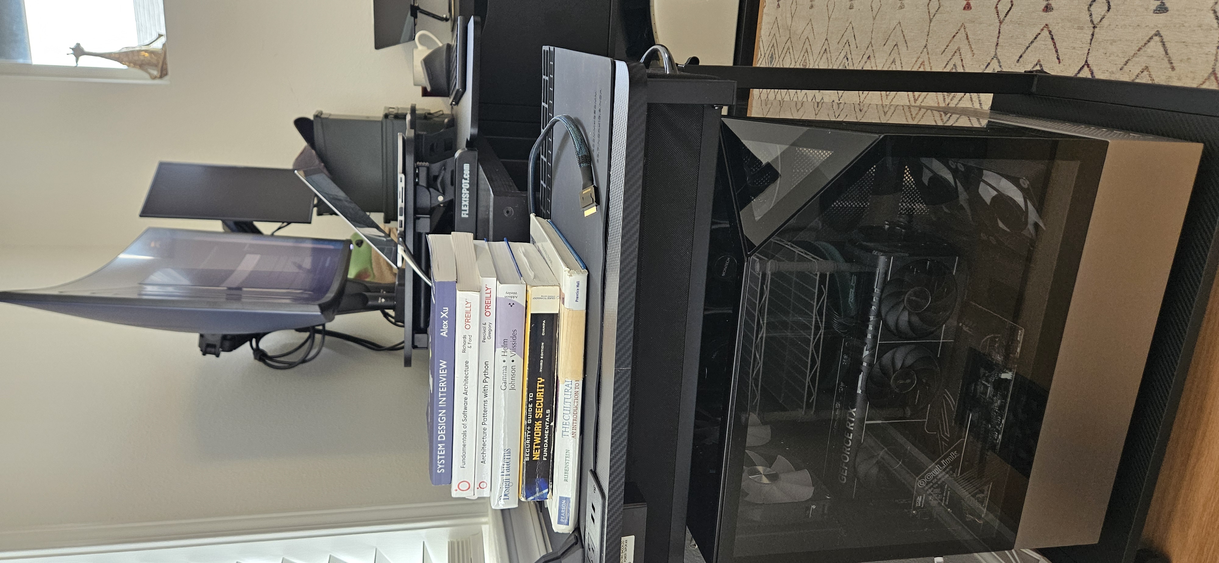 Multi-GPU desktop build with Intel Core Ultra 9 285K and 96GB RAM, used as a tensor-parallelism testbed